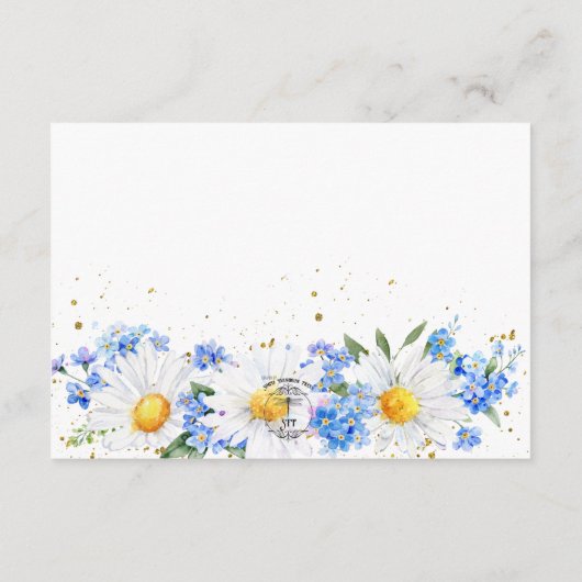 デイジー&フィールドフラワーブーケウェディングレセプション エンクロージャーカード (裏面)