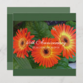 デイジー フラワーの結婚記念日 招待状 (正面/裏面)