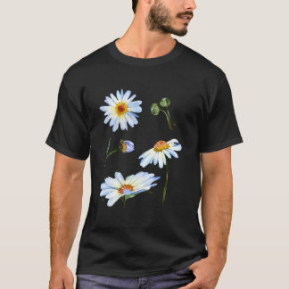 デイジー+フラワーモチーフ ボタニカルスケッチ フラワー Tシャツ
