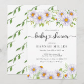デイジー フラワール | かわいいベビーシャワーの招待状 招待状 (正面/裏面)