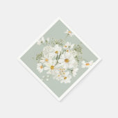デイジー フラワー ウォーターカラー スタンダードカクテルナプキン (角)