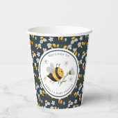デイジー フラワー ハチミツバチ 赤ちゃんの歓迎会 紙コップ (裏面)