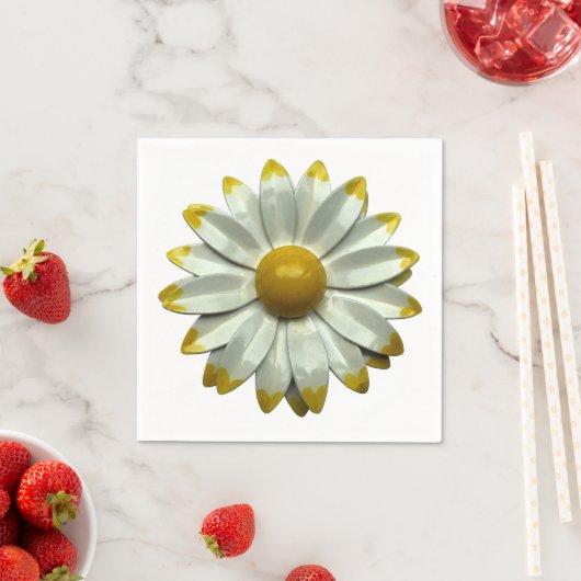 デイジー フラワー - フラワリー 春 夏 ガーデン ウェディング スタンダードカクテルナプキン (インサイチュ)