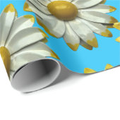 デイジー フラワー - フラワリー 春 夏 ガーデン ウェディング ラッピングペーパー (ロールコーナー)