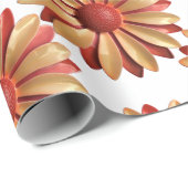 デイジー フラワー - フラワリー 春 夏 ガーデン ウェディング ラッピングペーパー (ロールコーナー)