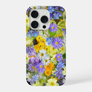 デイジー、プリムローズ、スイセンの花 iPhone 15 PROケース