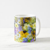デイジー、プリムローズ、水仙の花 コーヒーマグカップ (正面右)