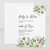 デイジー ベイビー シャワー 招待状 (正面/裏面)