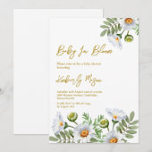 デイジー ベイビー シャワー 招待状 (正面/裏面)