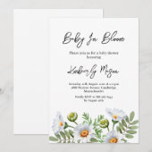 デイジー ベイビー シャワー 招待状 (正面/裏面)