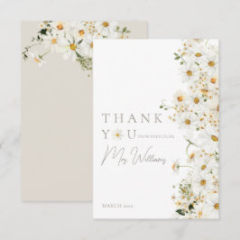 デイジー ボーホー ワイルドフラワー モダン ブライズシャワー サンキューカード