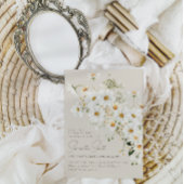 デイジー ボーホー ワイルドフラワー モダン ブライダルシャワー 招待状