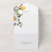 デイジー&ラベ素朴ンダーフローラホワイトディナー オールインワン招待状 (外側)