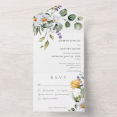 デイジー&ラベ素朴ンダーフローラホワイトディナー オールインワン招待状 (内側)