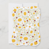 デイジー&レディバグ赤ちゃん女の子の写真の誕生のお知らせ 案内状 (裏面)