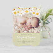 デイジー&レディバグ赤ちゃん女の子の写真の誕生のお知らせ 案内状 (スタンド正面)