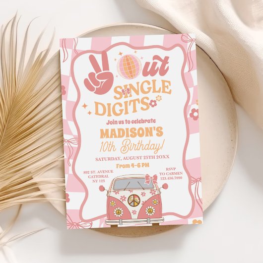 デイジー&レトロヴァンパステルグルービーバースデーパーティー 招待状