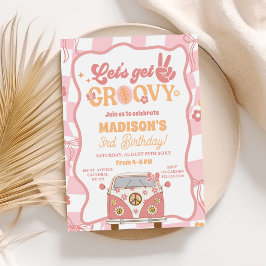 デイジー&レトロヴァンパステルグルーヴィー3rd誕生日 招待状