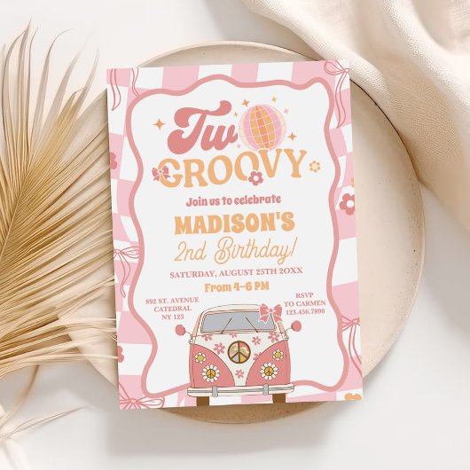 デイジー&レトロヴァンパステルツーグルーヴィー2nd誕生日 招待状