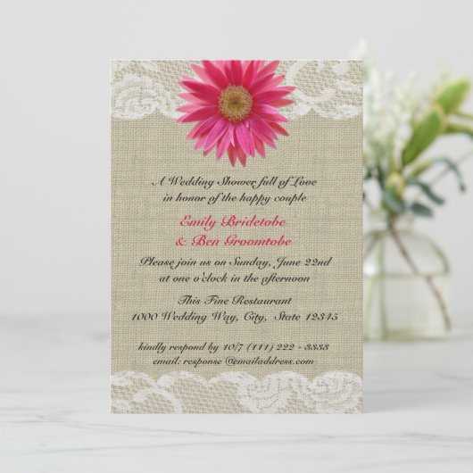 デイジー&レースブライダルシャワー 招待状 (スタンド正面)