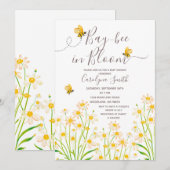 デイジー ワイルドフラワー ベイ ビー イン ブルーム ベイビー シャワー 招待状 (正面/裏面)