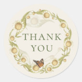 デイジー ワイルドフラワー リース サンキュー ラウンドシール (正面)