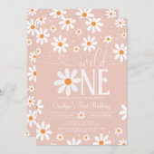 デイジー ワイルド ワン 1歳の誕生日パーティー ご招待 招待状 (正面/裏面)