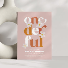 デイジー ワンダフル モダン ボヘミア 1歳 誕生日 招待状