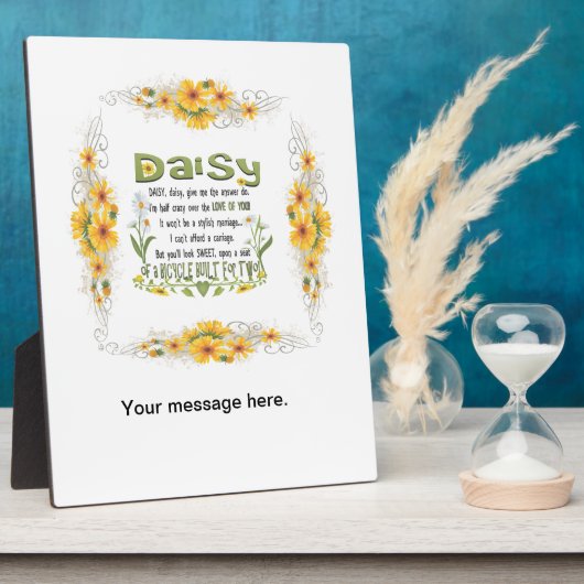 デイジー、与えデイジーの答えは行う。 フォトプラーク (側面)