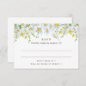 デイジー。国花。ガーデンフローラ結婚ズ 出欠カード (正面/裏面)