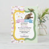 デイジー&恐竜ジョイントボーイガール誕生日 招待状 (スタンド正面)