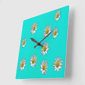 デイジー 描 スクエア壁時計 (傾斜)
