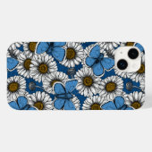 デイジー、白い野生の花と青い蝶 Case-Mate iPhoneケース (裏面 (横))