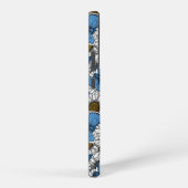 デイジー、白い野生の花と青い蝶 SAMSUNG GALAXYケース (右側面)