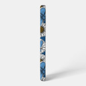 デイジー、白い野生の花と青い蝶 SAMSUNG GALAXYケース (左側面)