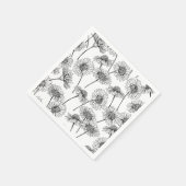 デイジー，白と黒の野生の花 スタンダードカクテルナプキン (角)