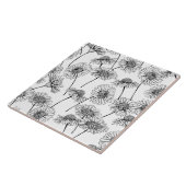 デイジー,白と黒の野生の花 タイル (側面)