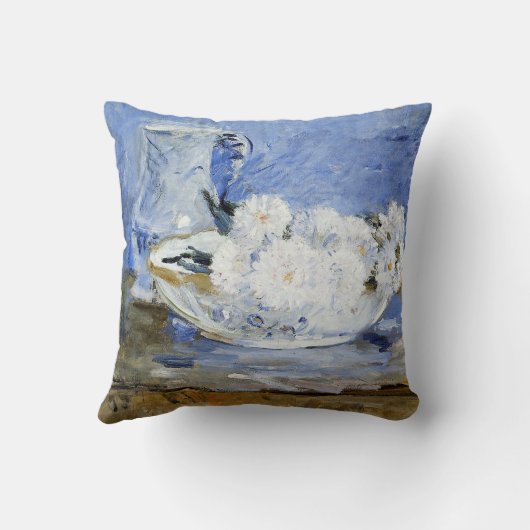 デイジー、素晴らしア絵を描ートby Berthe Morisot クッション (裏面)