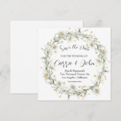 デイジー 結婚式 Save the Date カード (正面/裏面)