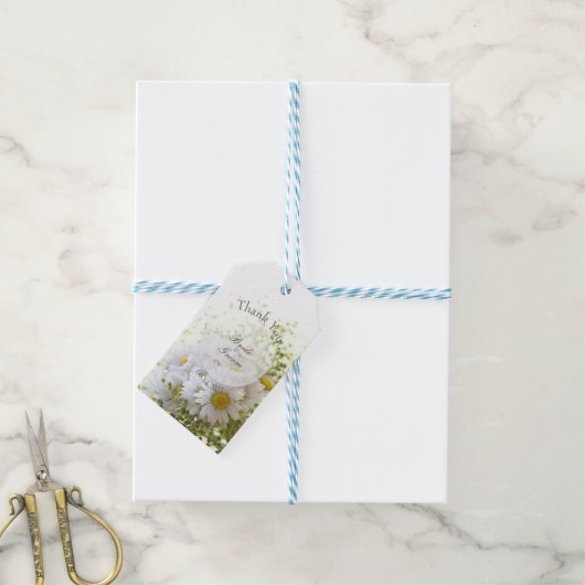 デイジー – 編集可能結婚ブーケ ギフトタグ (より糸付き)