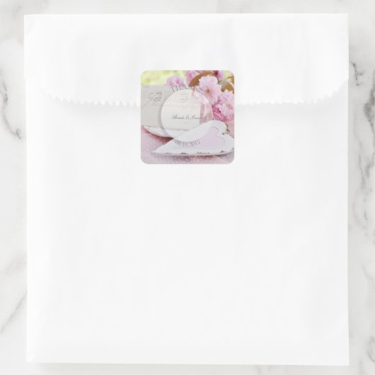 デイジー – 編集可能結婚ブーケ スクエアシール (バッグ)