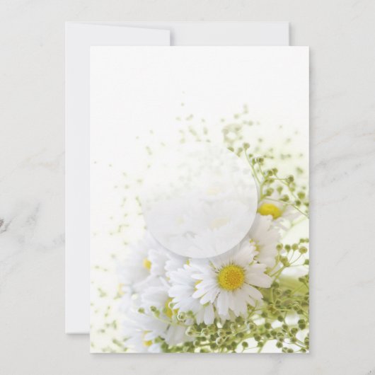 デイジー – 編集可能結婚ブーケ 招待状 (裏面)