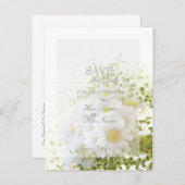 デイジー – 編集可能結婚ブーケ 案内ポストカード (正面/裏面)