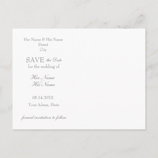 デイジー – 編集可能結婚ブーケ 案内ポストカード (裏面)