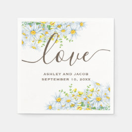 デイジー。花素朴。国のフローラ結婚の スタンダードカクテルナプキン