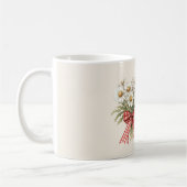 デイジー 花 赤 白 リボン コーヒーマグカップ (左)