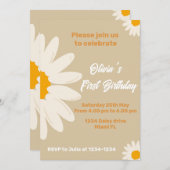 デイジー 誕生日カード 招待状 (正面/裏面)