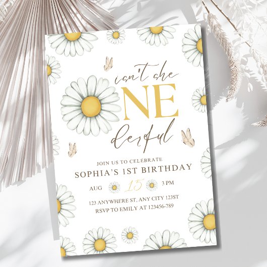 デイジー 誕生日 招待状, ワンダフルデイジー 1歳 招待状