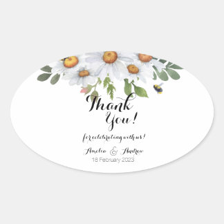 デイジー - 長方形のステッカー 楕円形シール