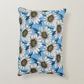 デイジー、青い花の野生の花 アクセントクッション (裏面(縦))